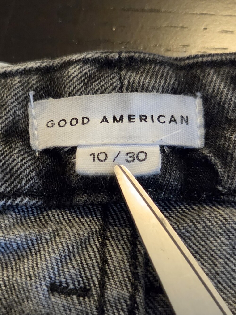 Good American High Rise Distressed Acid Wash Skinny Jeans Faded Black -10 / 30 - Picture 5 of 16